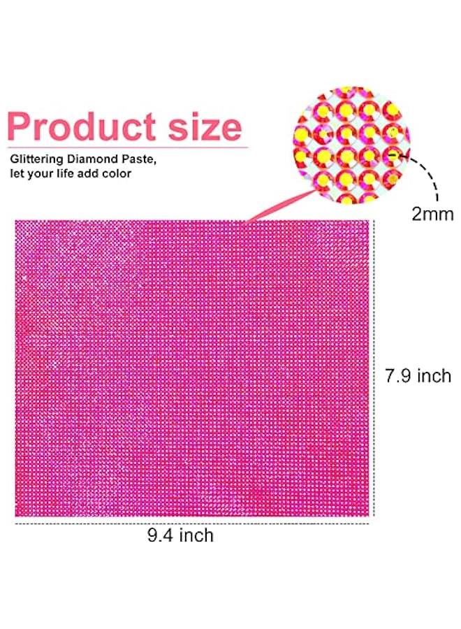 12000 Pcs Bling Bling Rhinestone Sheet Rhinestones Sticker DIY Car Decoration Sticker Self Adhesive Glitter Crystal Gem Stickers for Car Decoration, 9.4 x 7.9 Inch(Big Red AB Color) - Image 3
